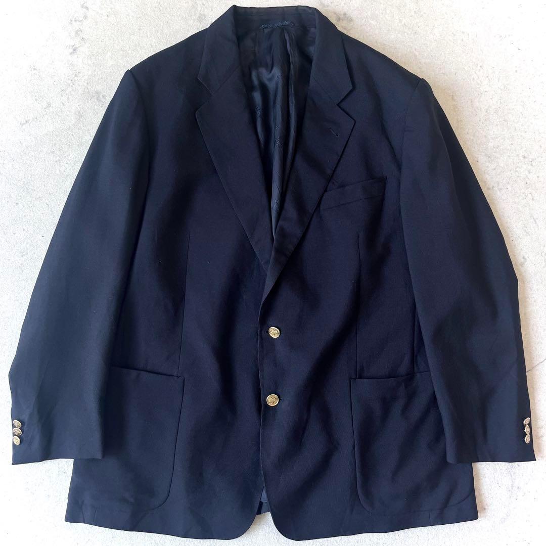90s バーバリー ドイツ製 金ボタン テーラード ジャケット ネイビーブレザー
