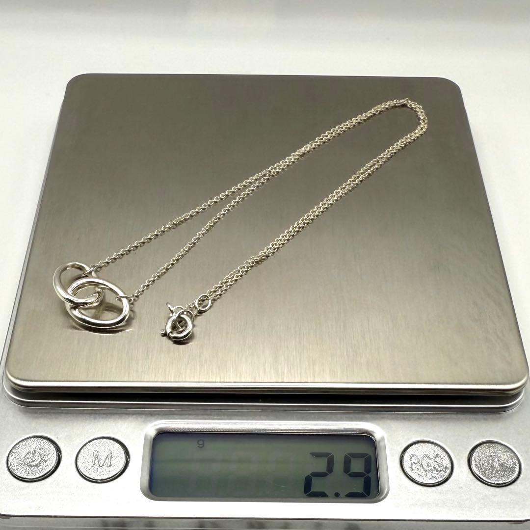 美品 ティファニー ネックレス ダブルループ サークル 40cm シルバー