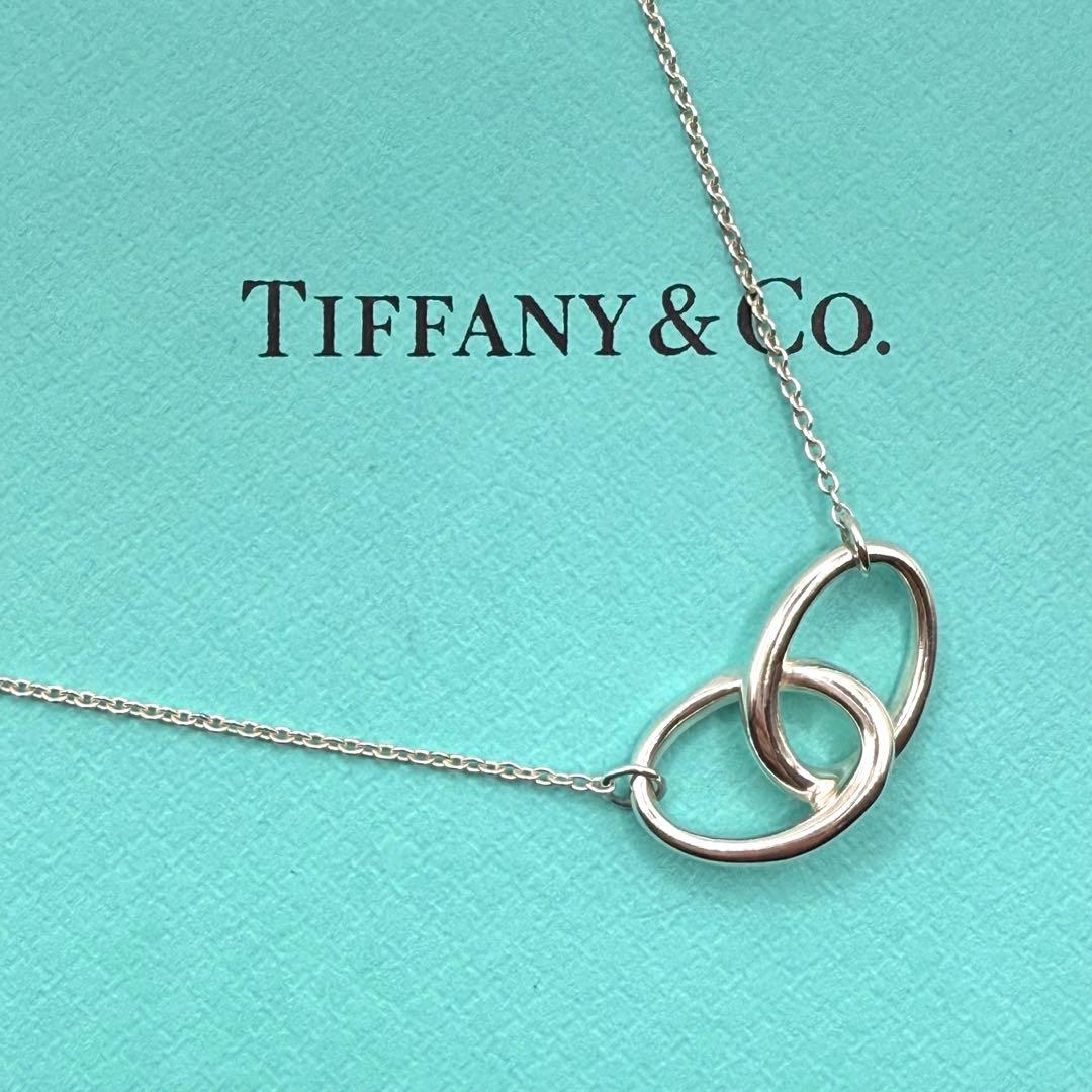 美品 ティファニー ネックレス ダブルループ サークル 40cm シルバー
