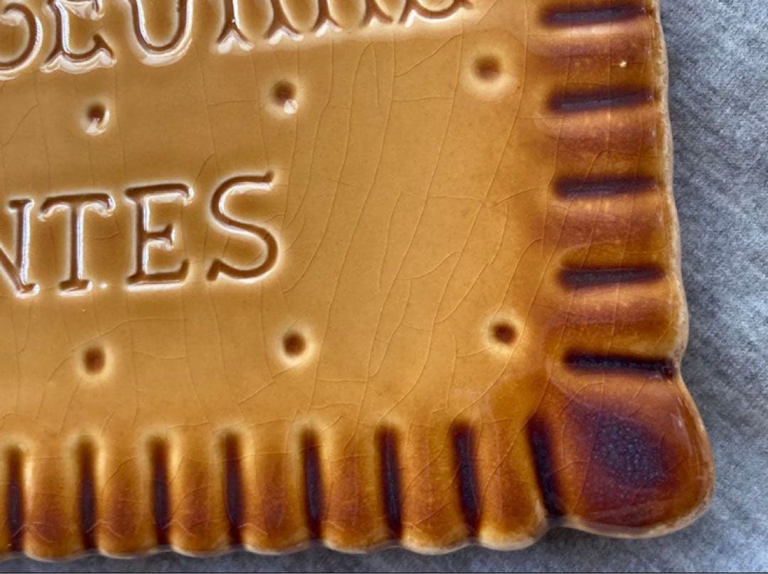 LU ビスケット 陶板 陶器 プレート 鍋敷き フランス製 蚤の市 アンティーク