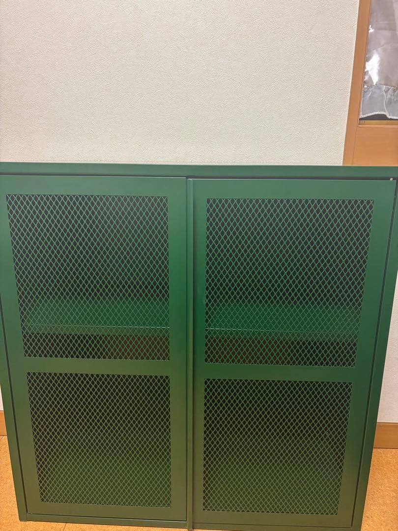 （希少絶版カラー）IKEA イーヴァル キャビネット ダークグリーン棚　メッシュ