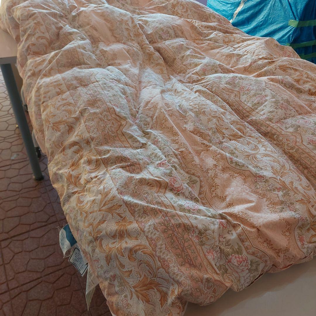 クラシック花柄 羽毛掛け布団 中古