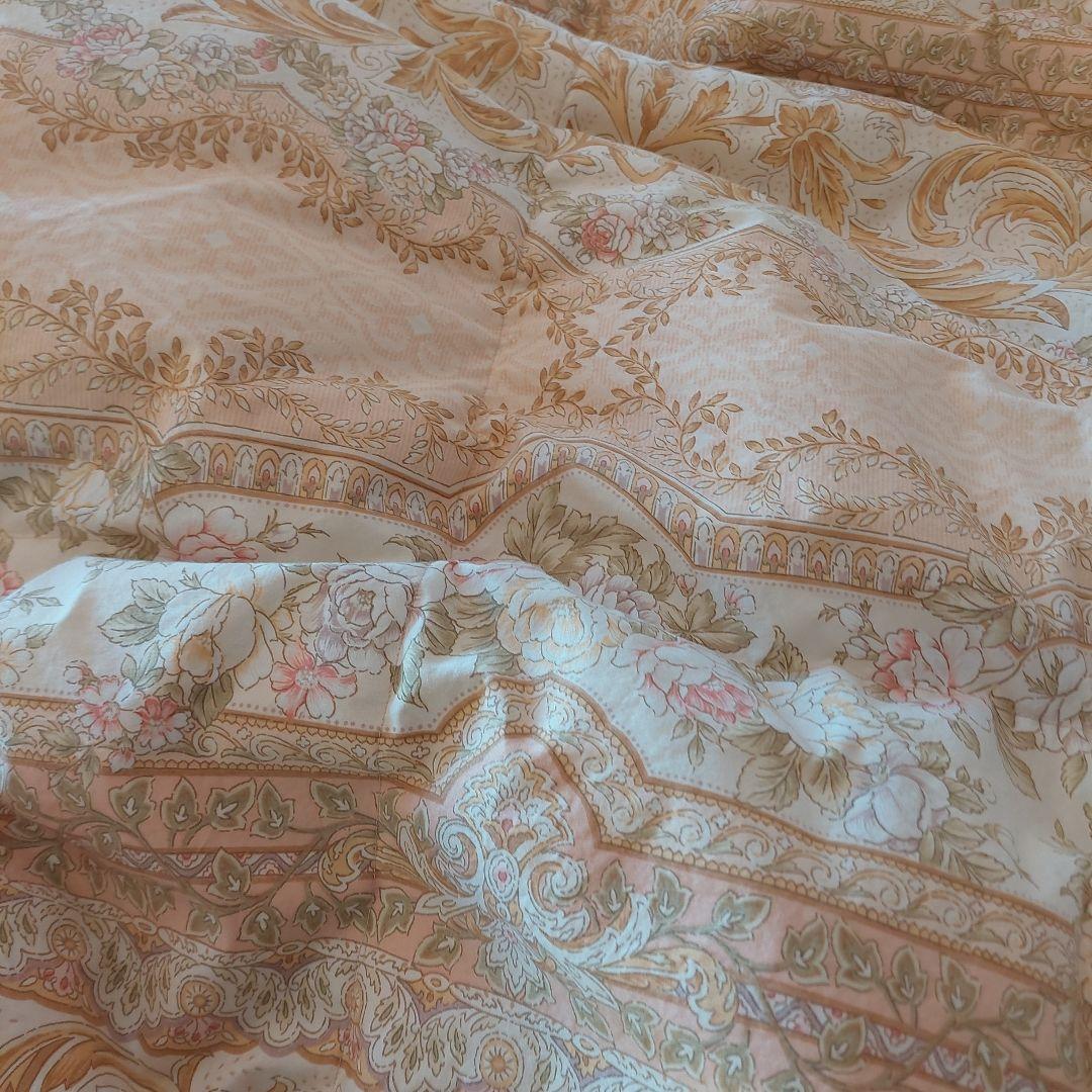 クラシック花柄 羽毛掛け布団 中古