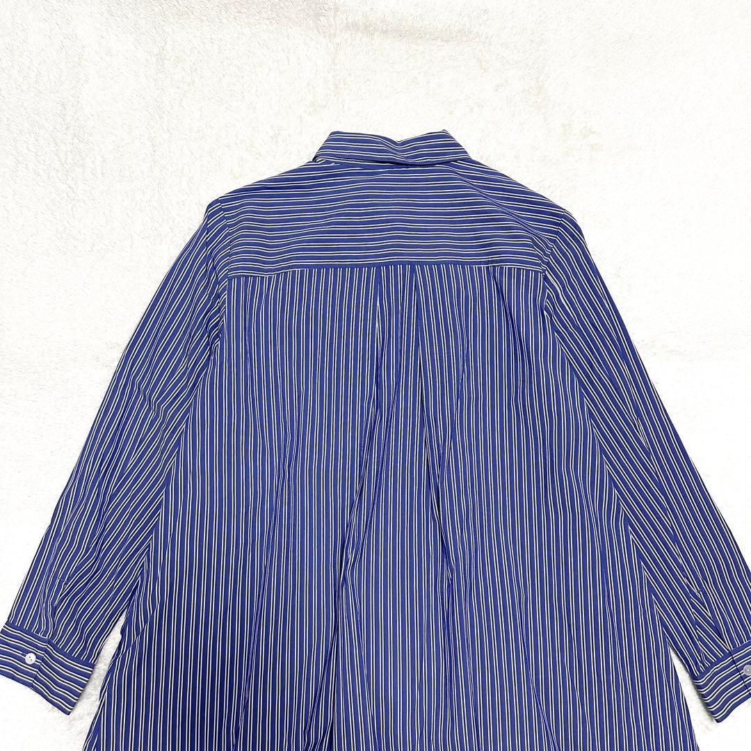 美品 Leilian ストライプ チュニック シャツ ストレッチ 大きい 13+