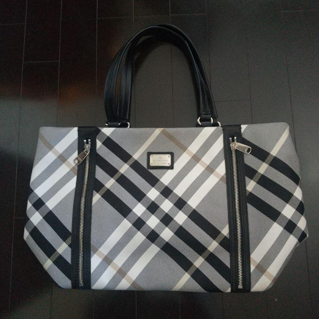 BURBERRY BLUE LABEL ビジネスバッグ グレー チェック