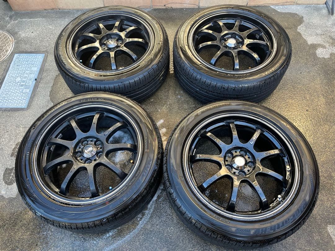 ヨコハマ ブルーアース付 17インチ タイヤホイール4本 ガリ傷あり 送料込