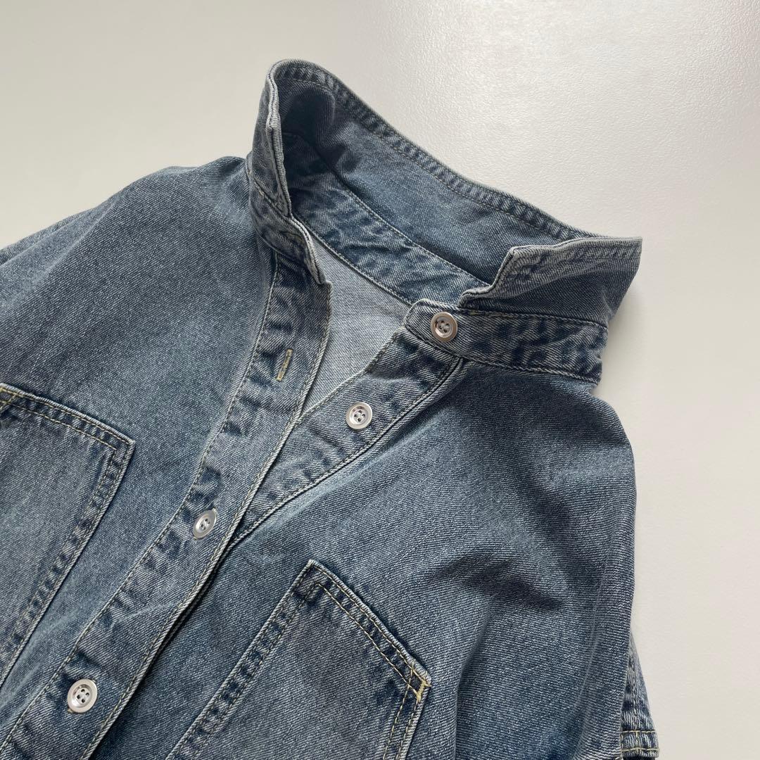 未使用近　ラウンジドレス　スキッパーデニムシャツ