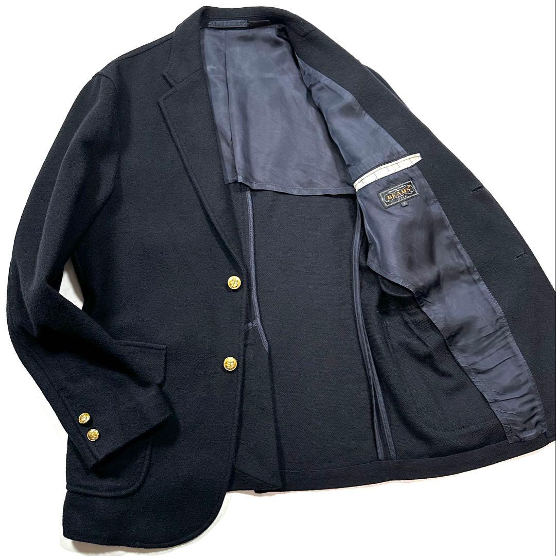 百名品◎BEAMS＋ コンバットウール 3つボタン 紺ブレザー コーデュラ S