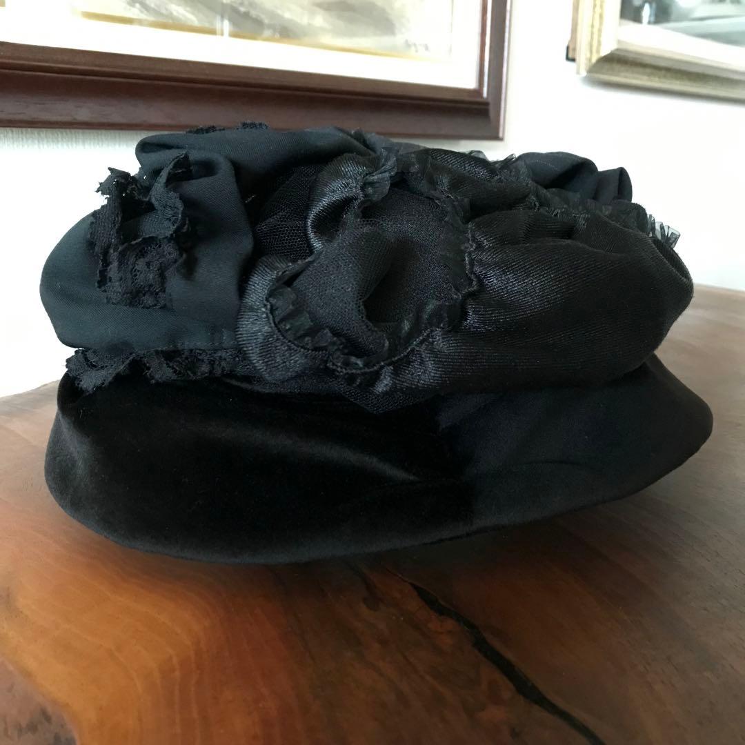 アリスアウアア 異素材ミックス ブラック ハット 黒 帽子