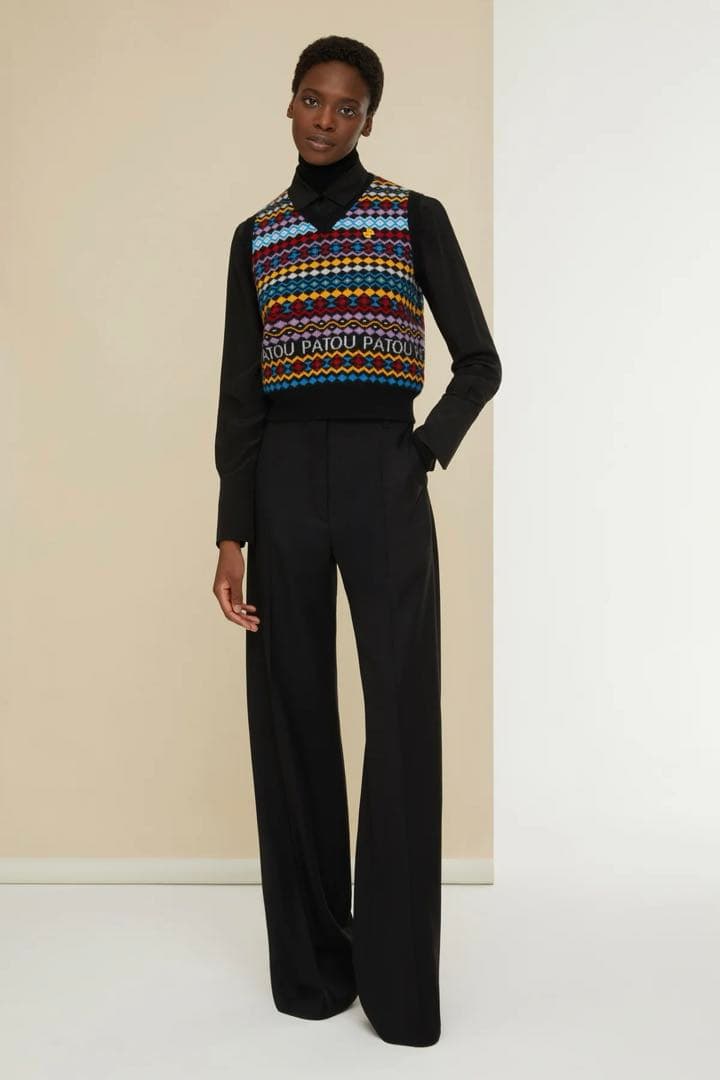 PATOU ニットベスト 多色模様
