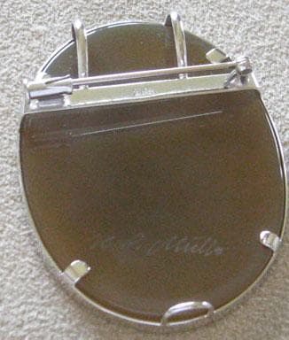 雛新品レア ストーンカメオ ブラウンメノウ SILVER ペンダンブローチ