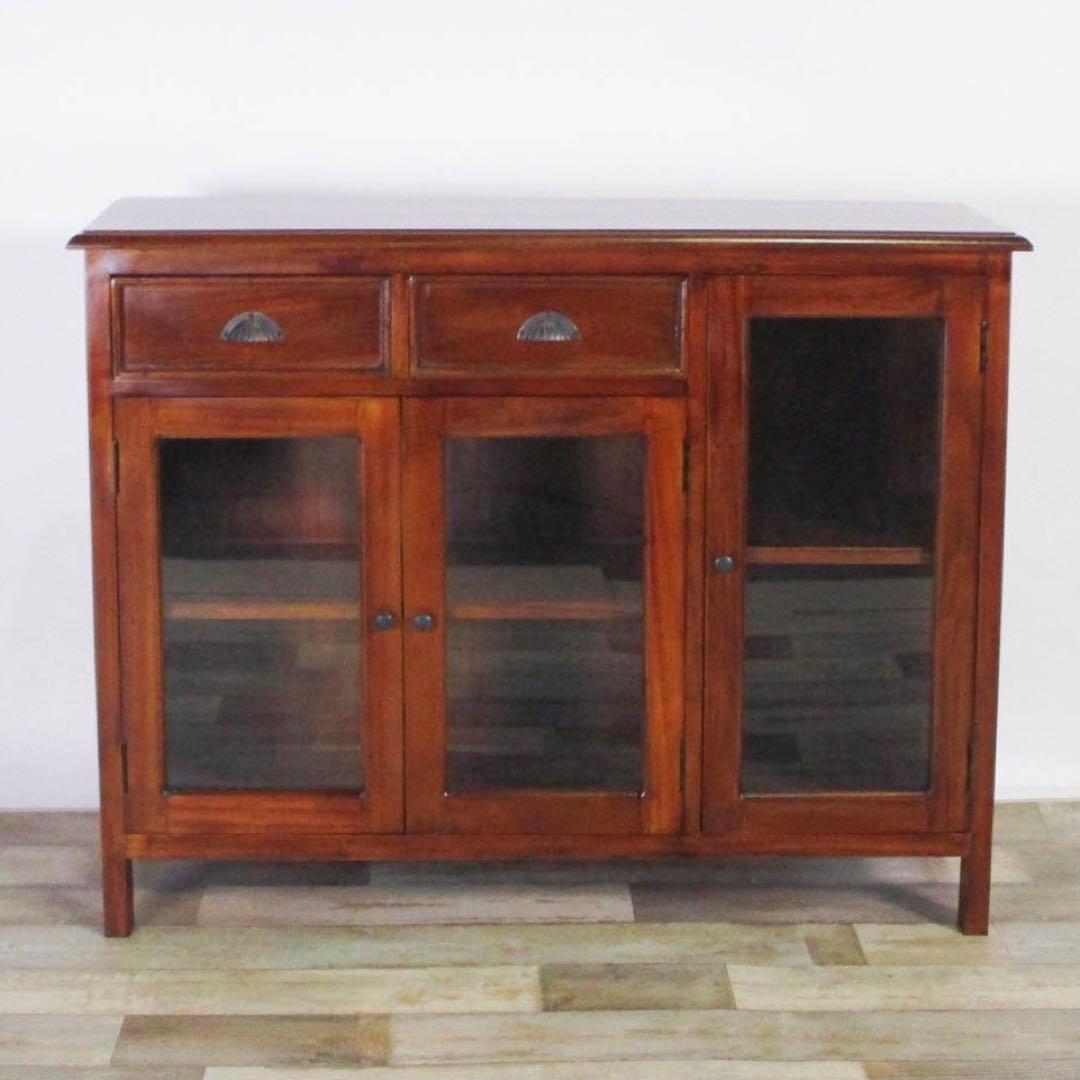 A 新品 アジアン キャビネット アンティーク カントリー 本棚 食器棚 飾り棚