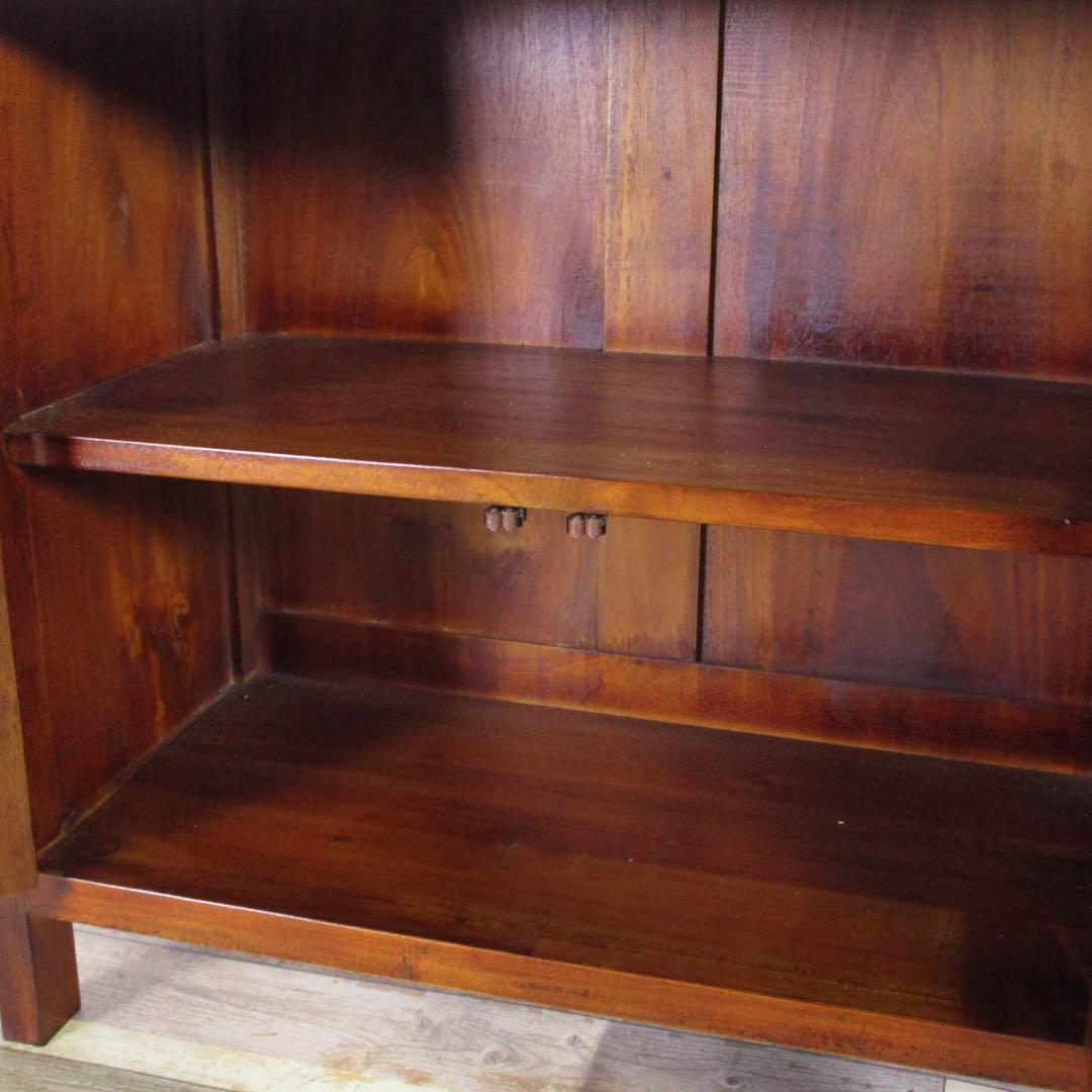 A 新品 アジアン キャビネット アンティーク カントリー 本棚 食器棚 飾り棚