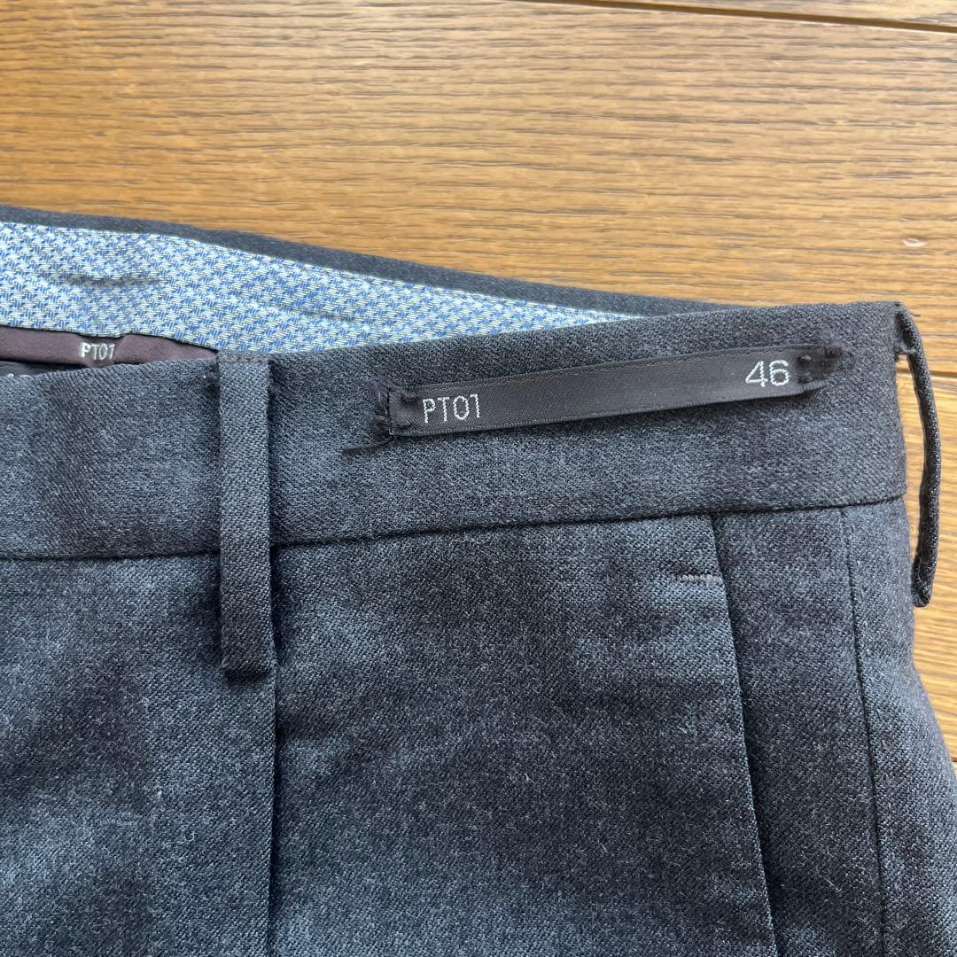 【人気】PT01 COVA FIT秋冬スラックス　チャコールグレー　46