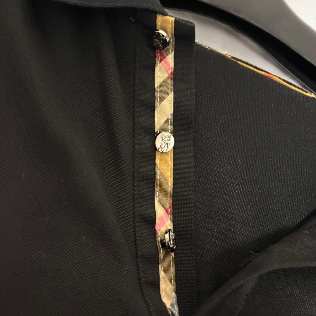 m-kun.19 BURBERRY ブラック チェック切替 ポロシャツ 正規品