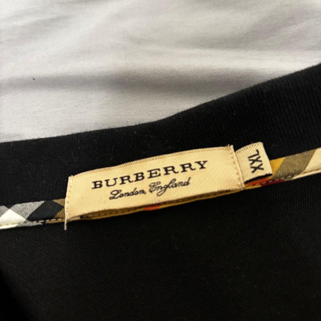 m-kun.19 BURBERRY ブラック チェック切替 ポロシャツ 正規品
