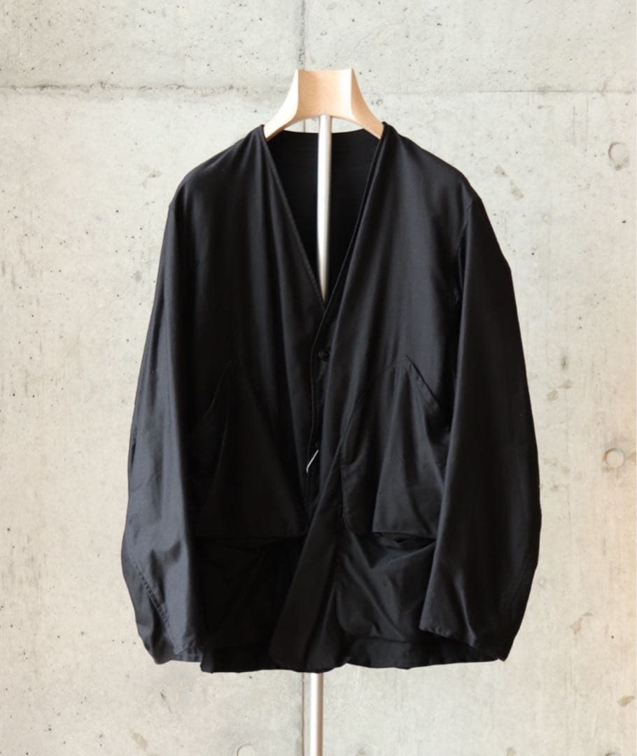 COMOLI 21SS コットンサテン ハンティングジャケット Black 3