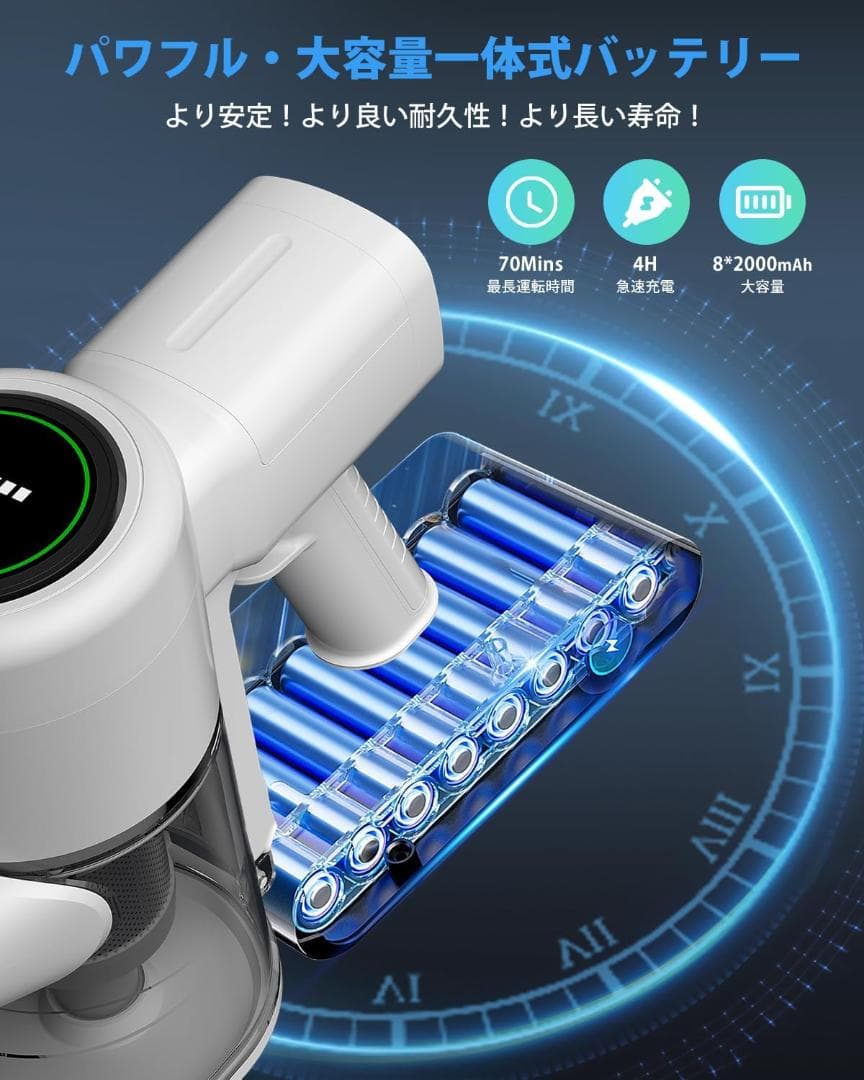 ✨1点物✨掃除機 コードレス 自立式 置くだけ充電スタンド LEDライト