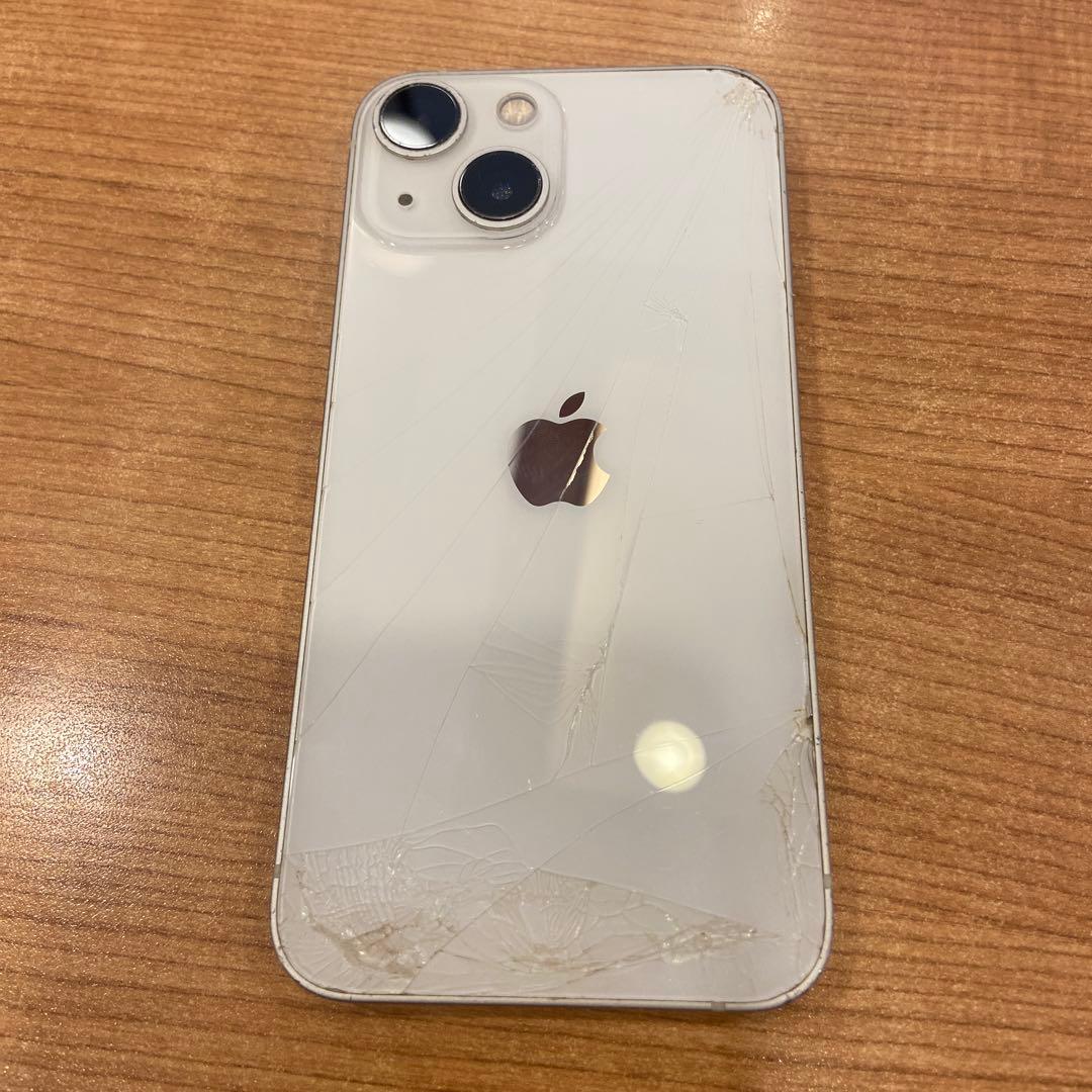 【ジャンク品】iPhone13miniホワイト本体　※起動不可・背面ガラス割れ