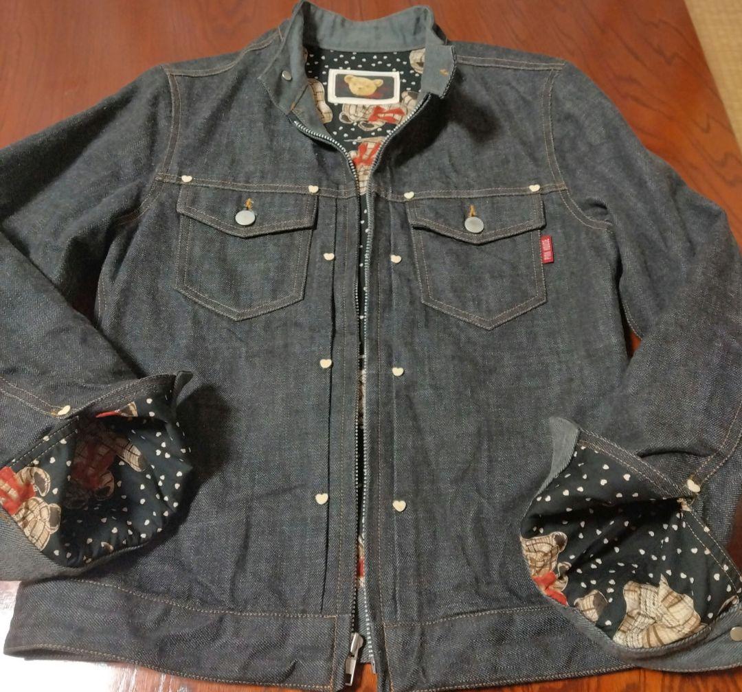 【希少】ベアー柄裏地 デニムジャケット L 1点物