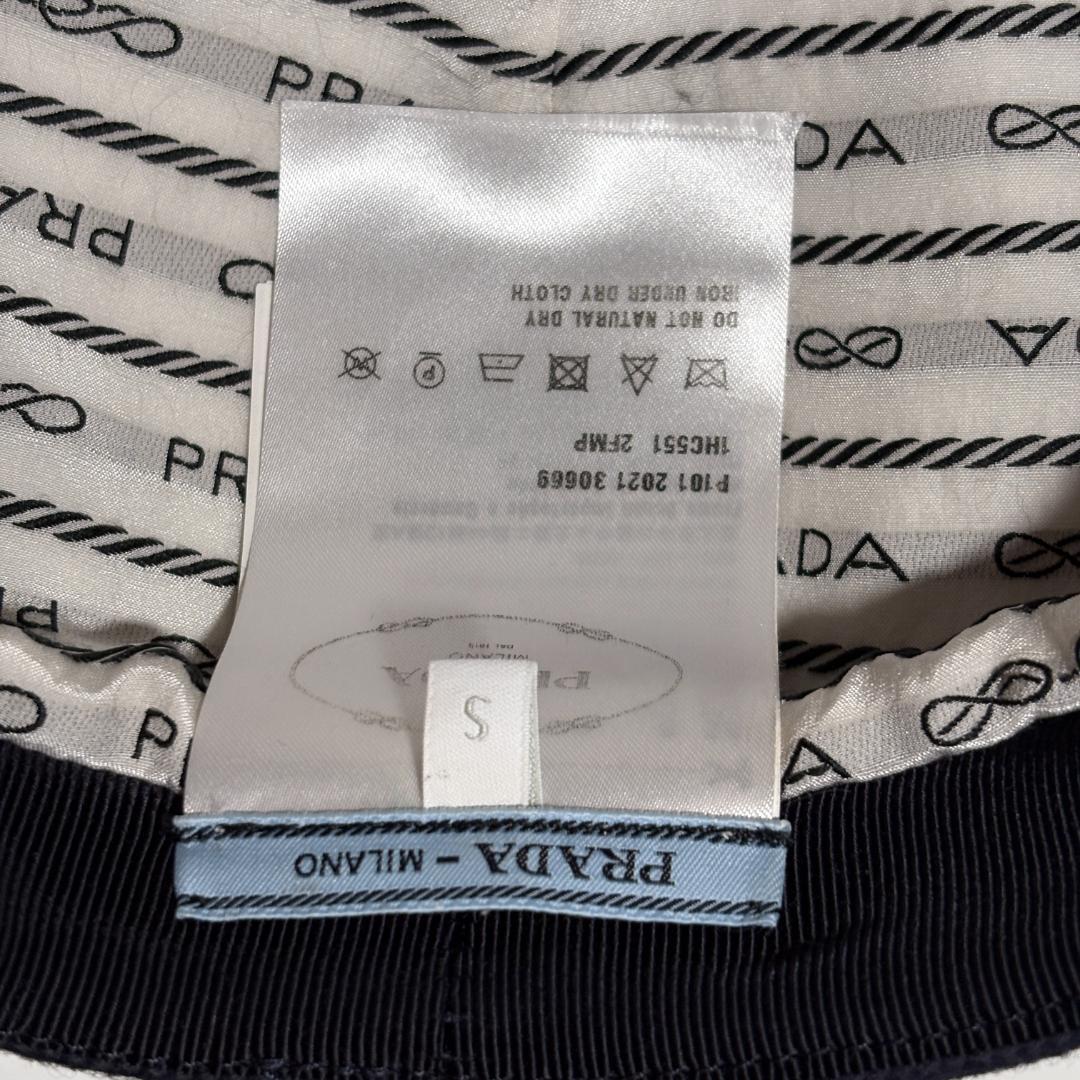 美品 PRADA プラダ カシミヤ混 キャスケット ウール ネイビー Sサイズ