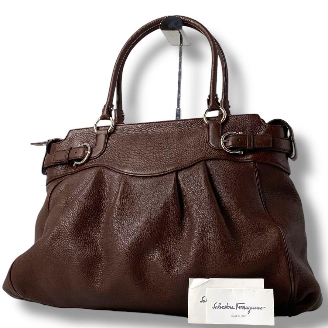 バッグ Ferragamo Gancini leather handbag