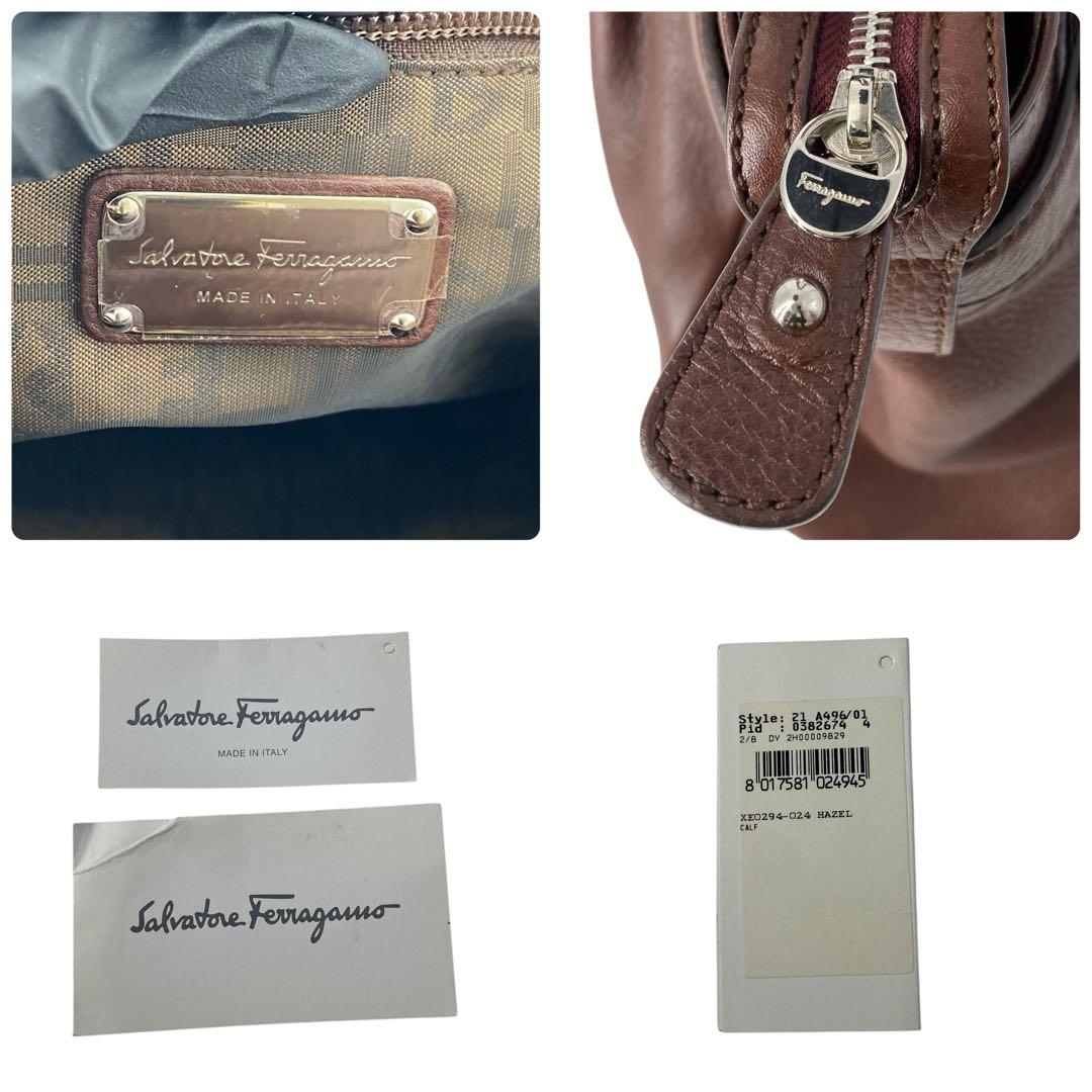 バッグ Ferragamo Gancini leather handbag