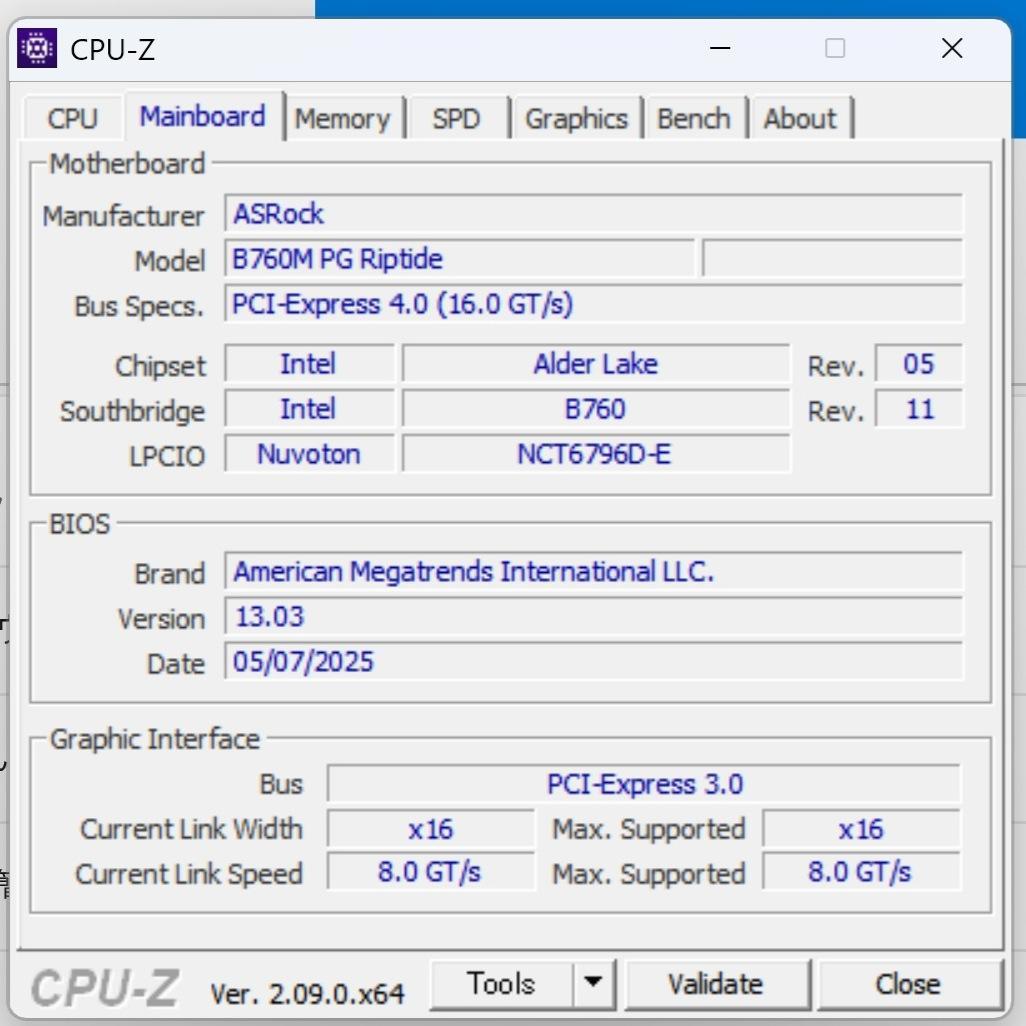 完全動作品 ASRock B760M PG Riptide MicroATX