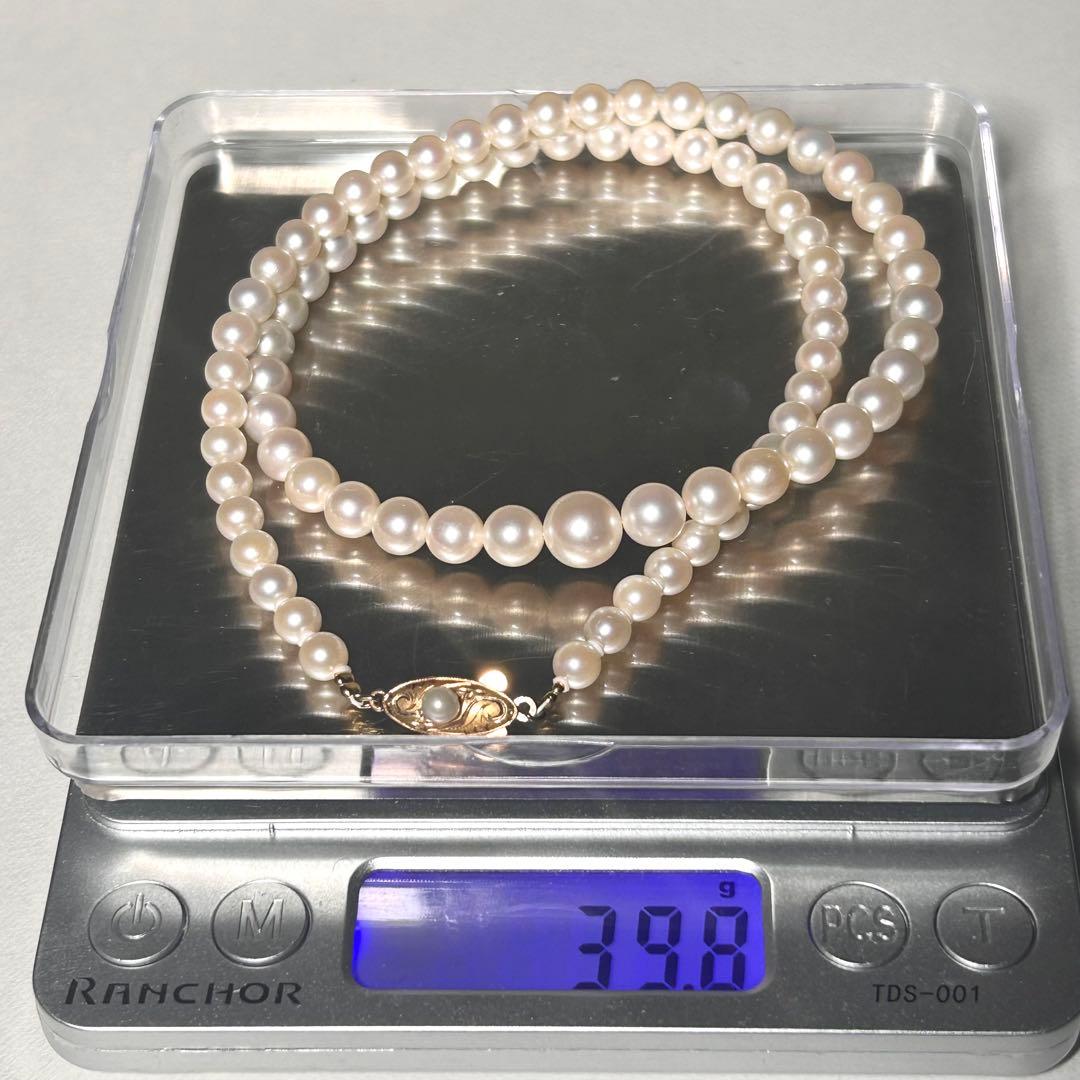 【K18✨】あこや 真珠 パール グラデーションネックレス 5.0〜8.4mm