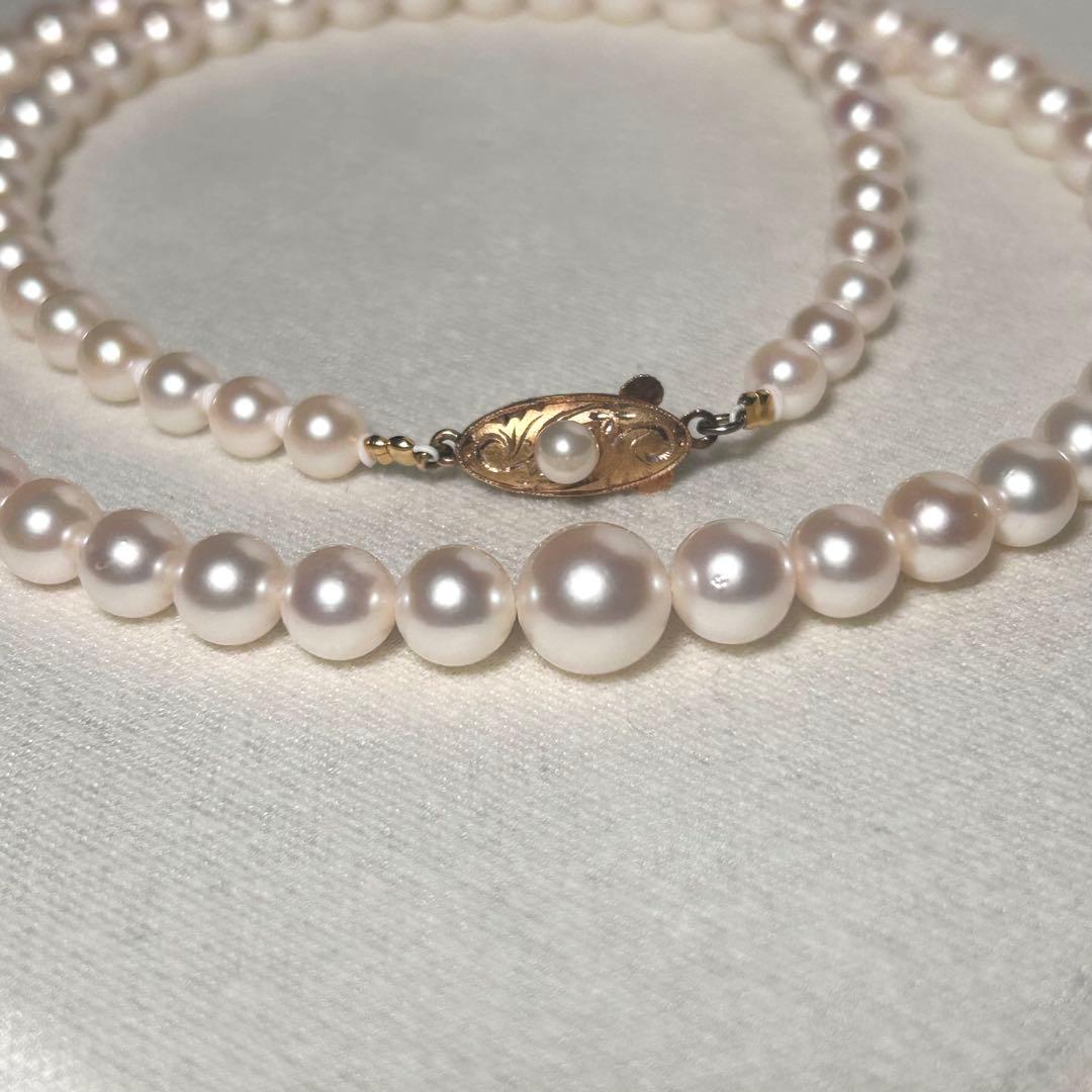 【K18✨】あこや 真珠 パール グラデーションネックレス 5.0〜8.4mm