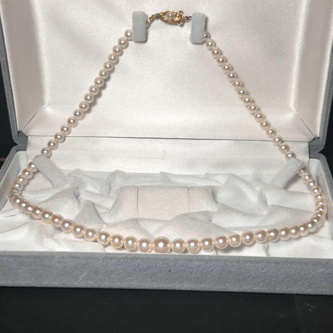 【K18✨】あこや 真珠 パール グラデーションネックレス 5.0〜8.4mm