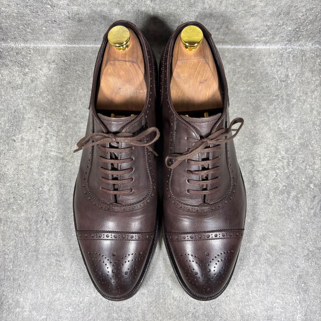 【美品】SHETLAND FOX セミグローブ メダリオン 25cm レザー