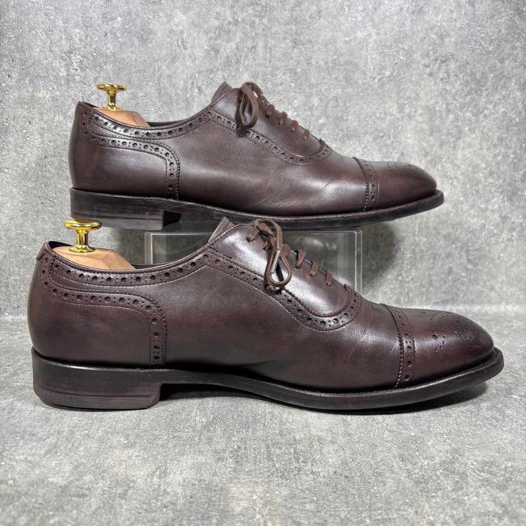 【美品】SHETLAND FOX セミグローブ メダリオン 25cm レザー