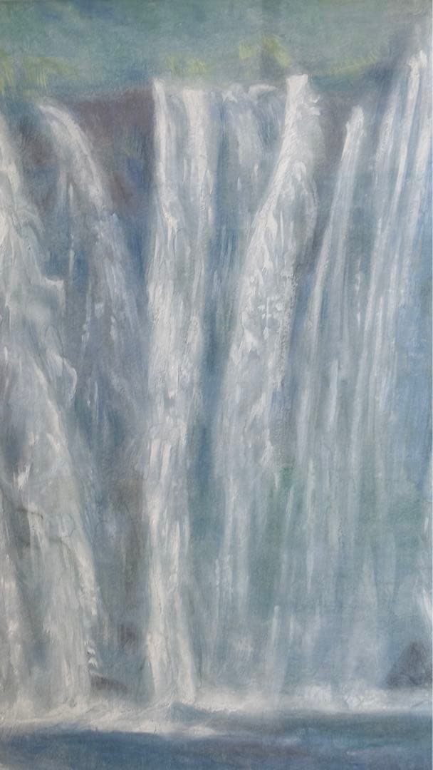 日本画／加藤美代三「白糸の滝」