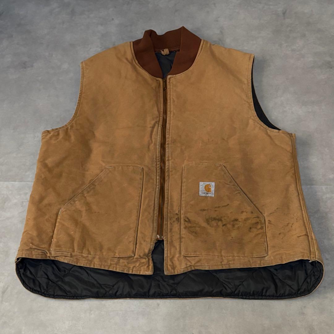 カーハート ダック ワークベスト キルティング裏地 XL〜XXL相当 フェード