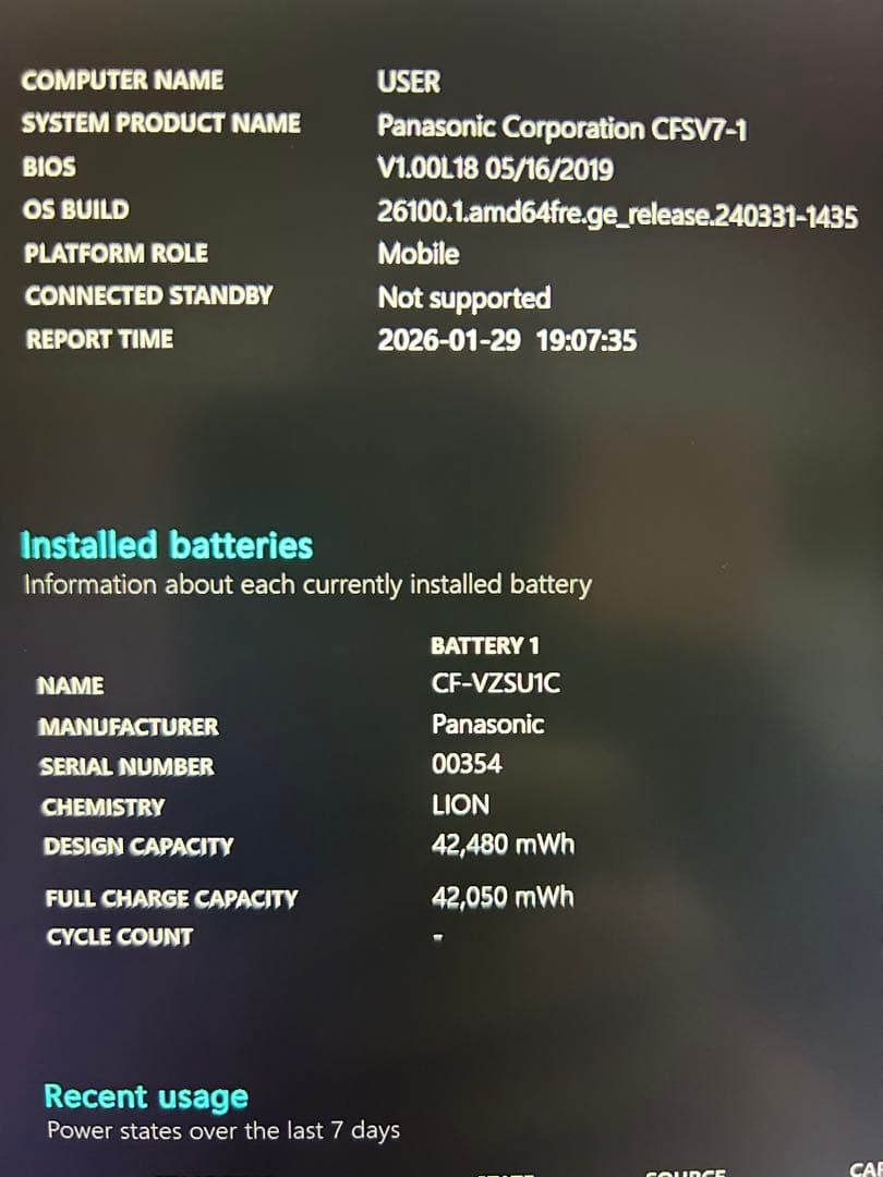 Panasonic CF-SV7 ジャンク