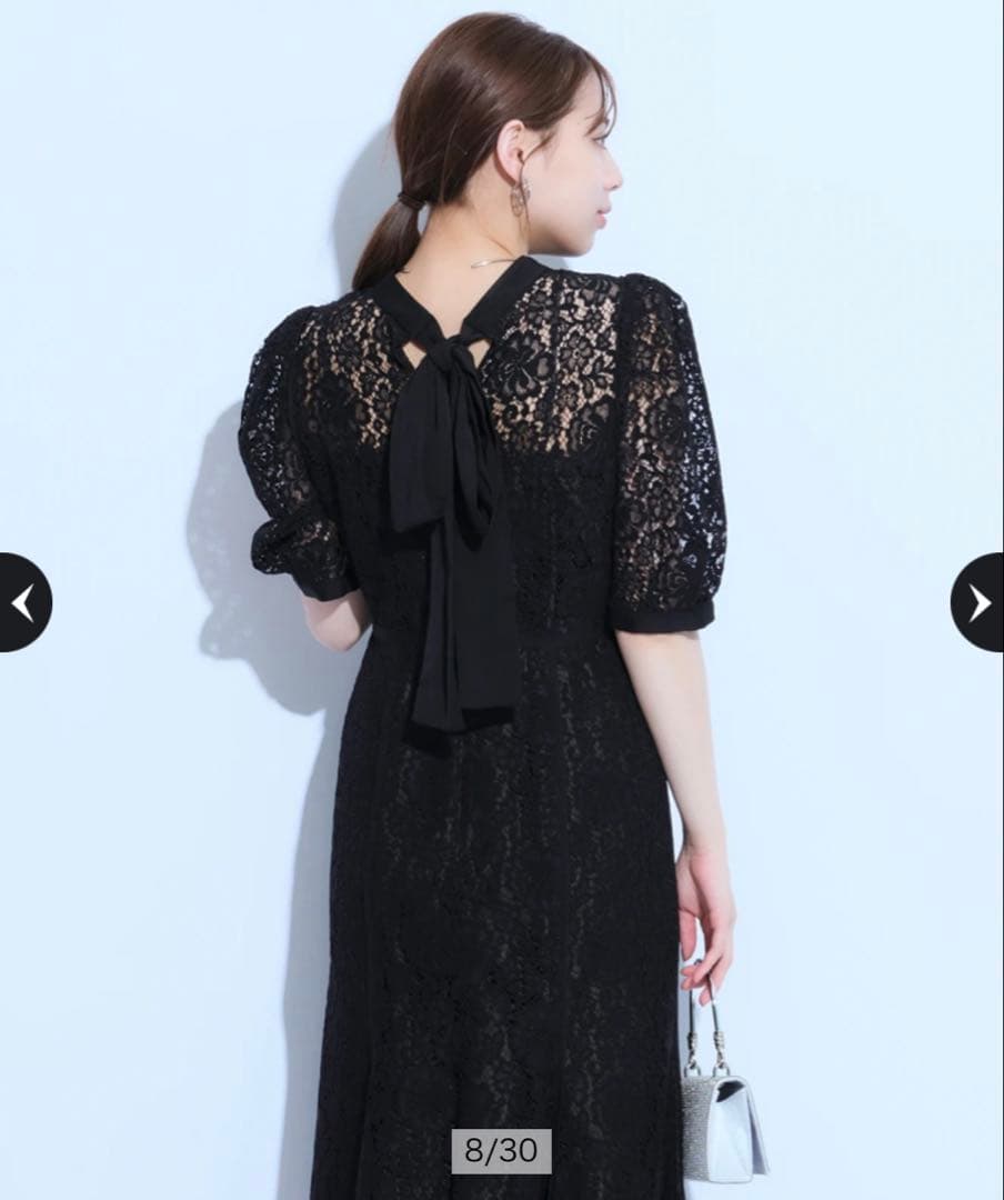 未使用ブラックレースパーティードレス M