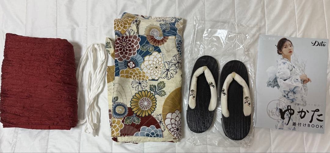 Dita 浴衣5点セット（ゆかた・帯・下駄・着付けマニュアル・腰ひも）