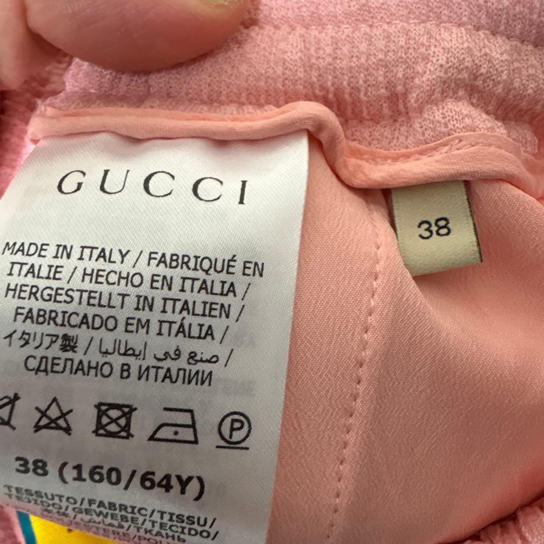 GUCCI ✖️adidasピンク ストレートパンツサイズ38