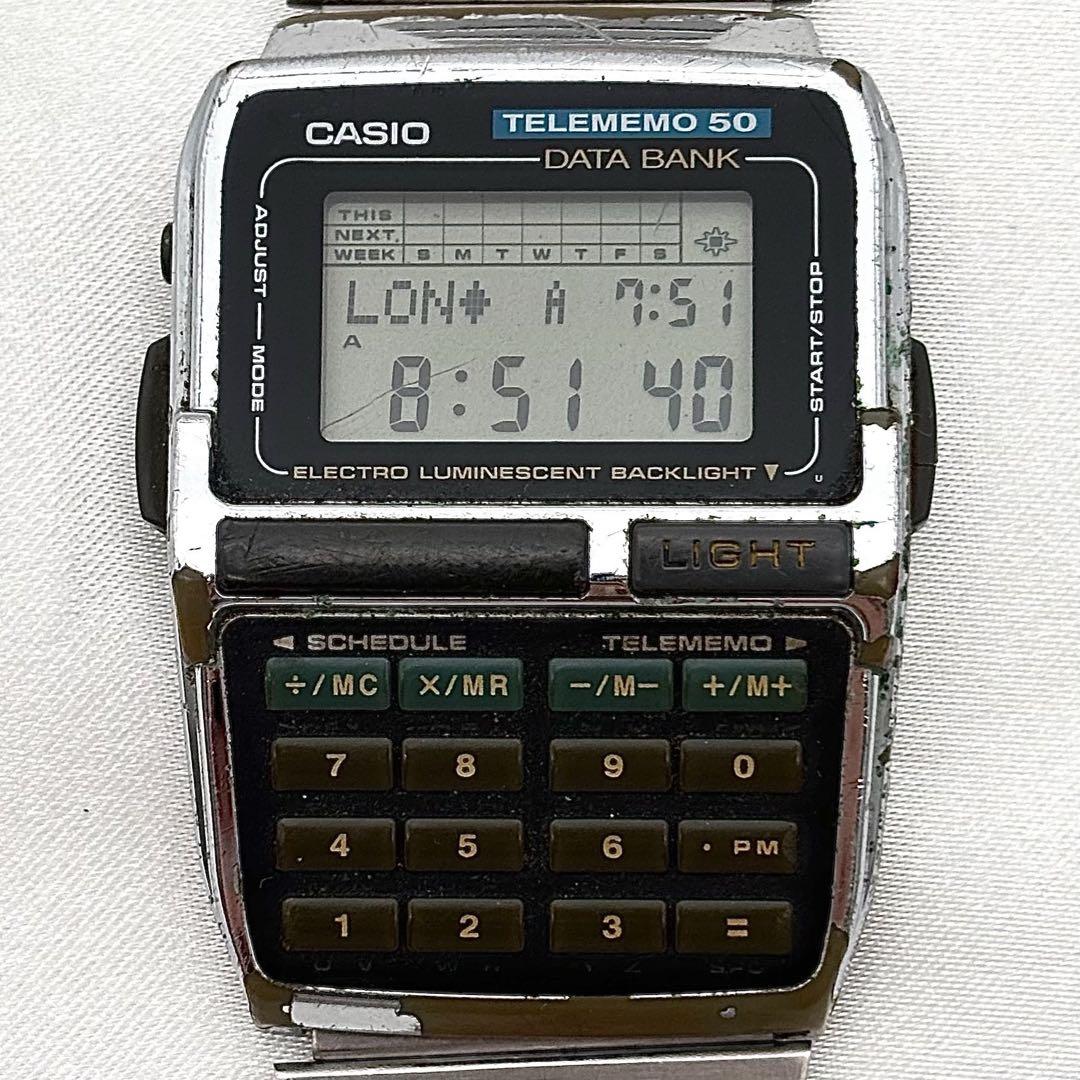 稼働品 CASIO カシオ 腕時計 メンズ データバンク ヴィンテージ y2k