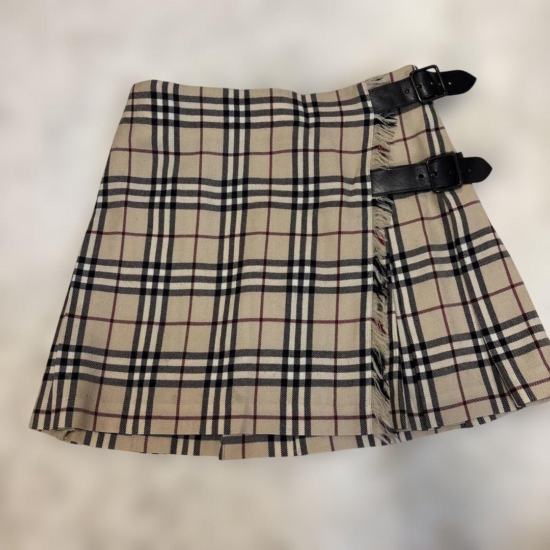 バーバリーブルーレーベル　ミニスカート　ノバチェック　巻きスカート　S