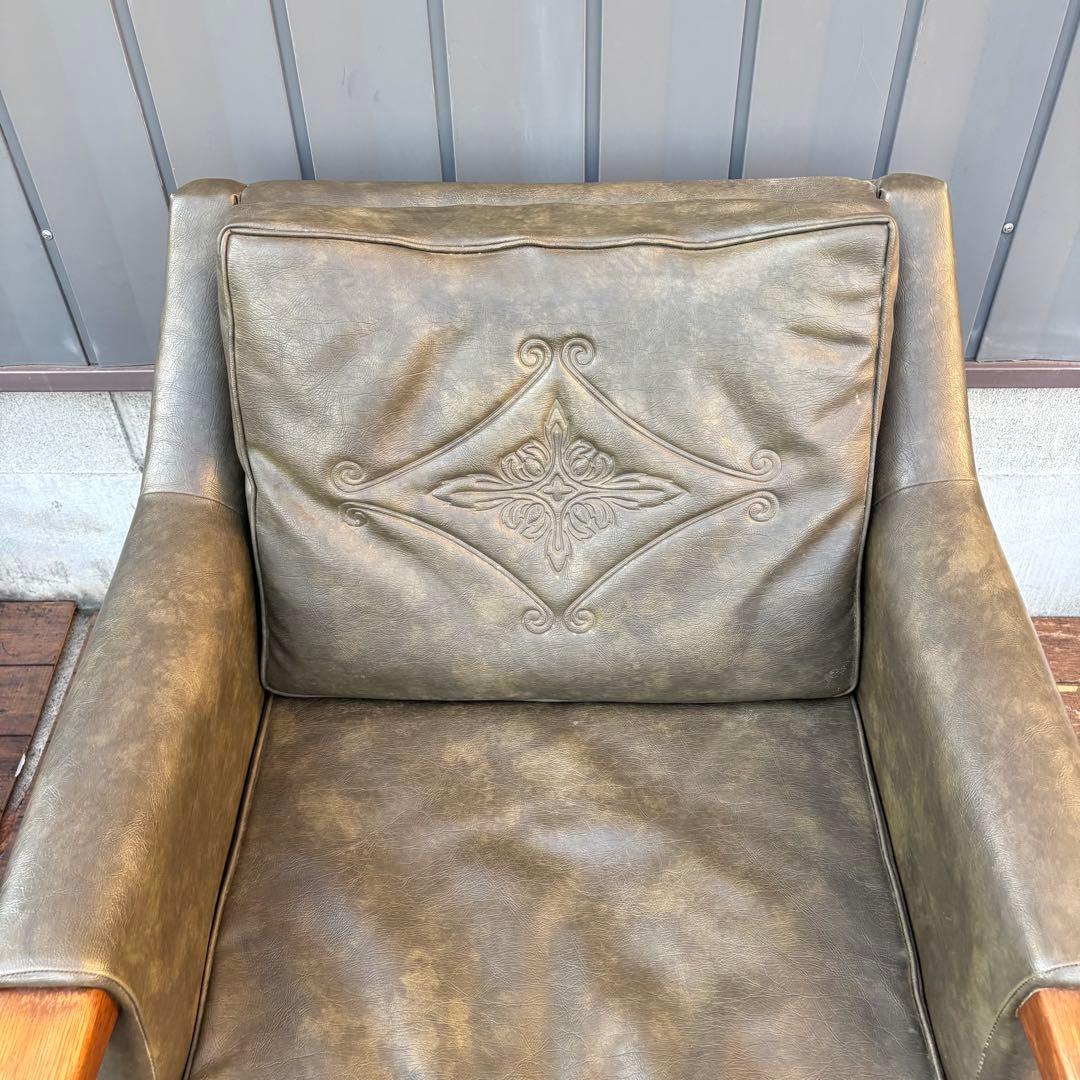 ① 昭和レトロ ヴィンテージ マルニ木工 一人掛けソファ アームチェア ラウンジ