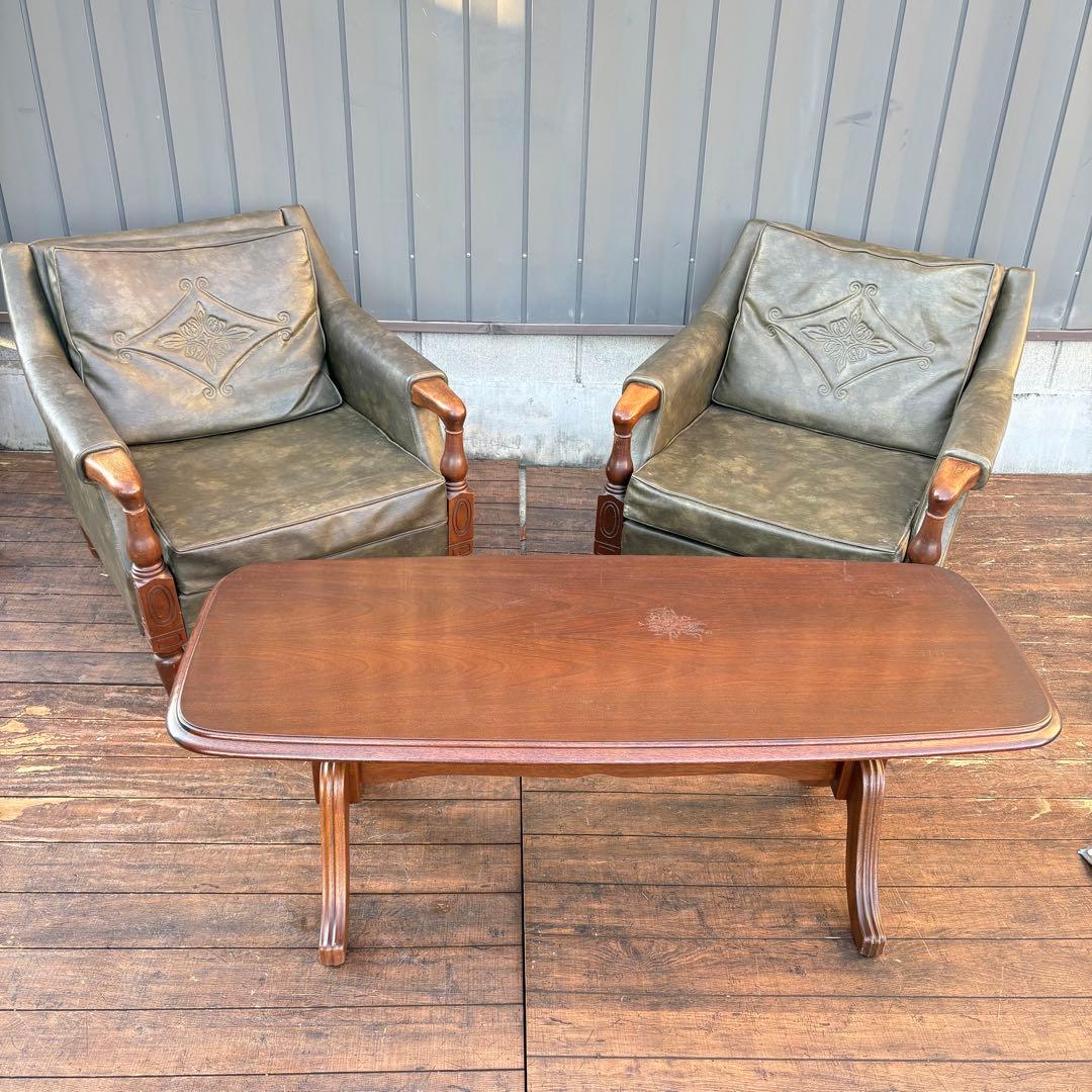 ① 昭和レトロ ヴィンテージ マルニ木工 一人掛けソファ アームチェア ラウンジ