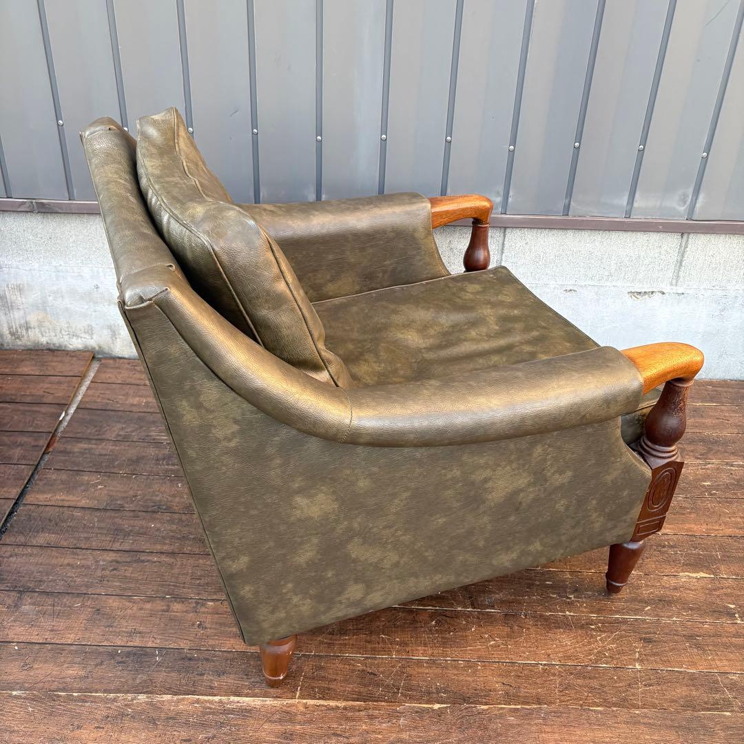 ① 昭和レトロ ヴィンテージ マルニ木工 一人掛けソファ アームチェア ラウンジ