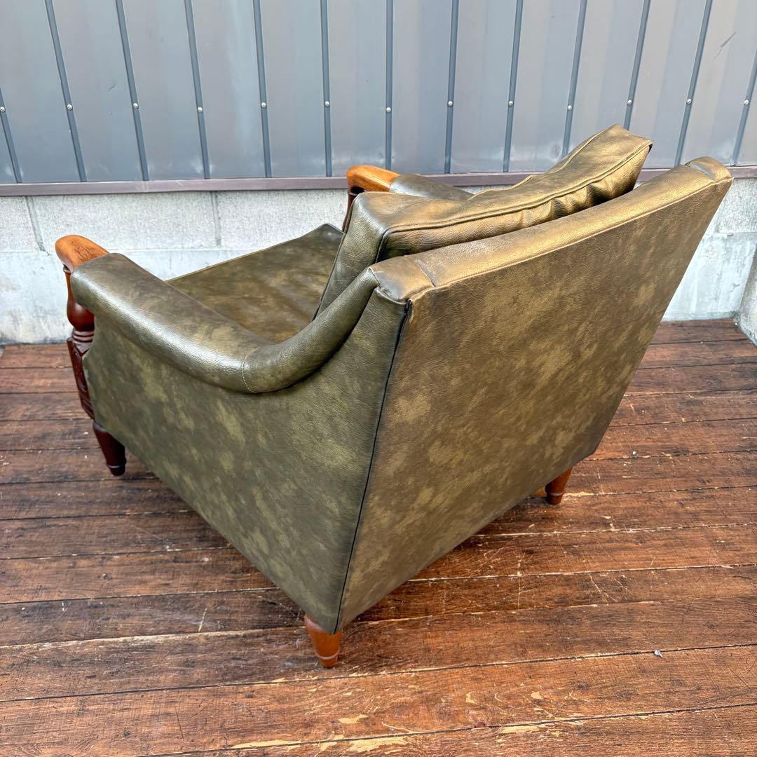 ① 昭和レトロ ヴィンテージ マルニ木工 一人掛けソファ アームチェア ラウンジ