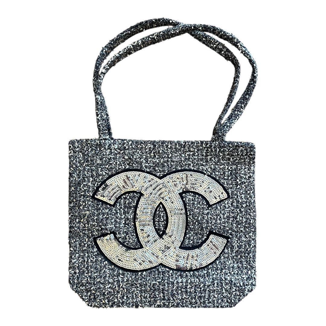 マ*ん様 【新品未使用】 CHANEL ツイード シルバー スパンコール トート