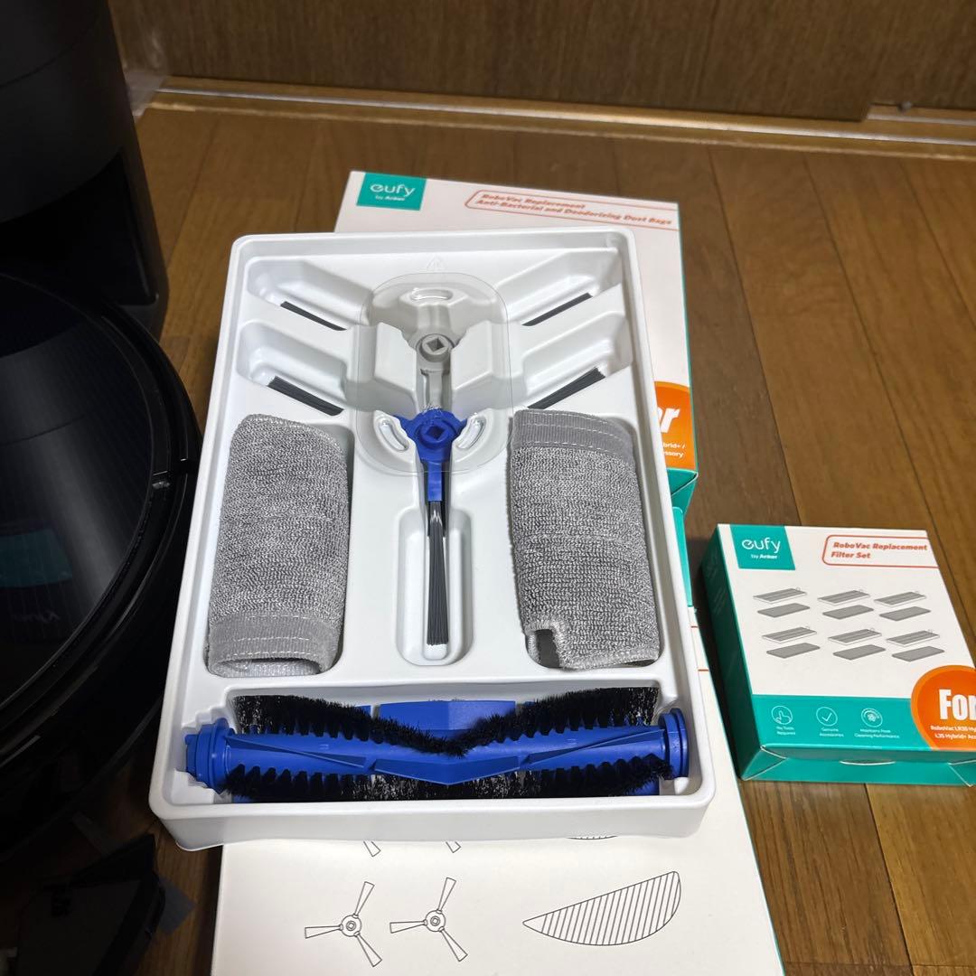 eufy ロボット掃除機本体 ブラック 交換用パーツ付き