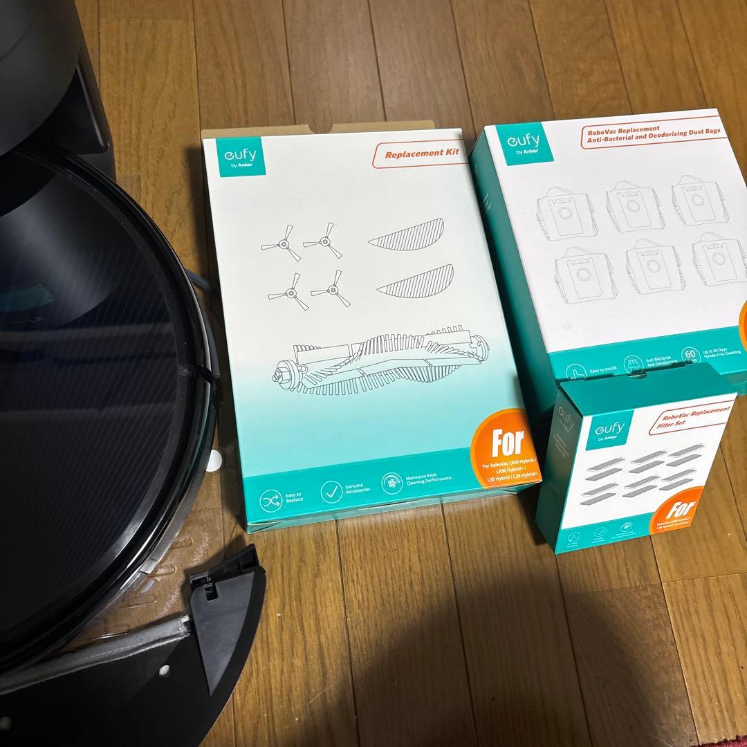 eufy ロボット掃除機本体 ブラック 交換用パーツ付き
