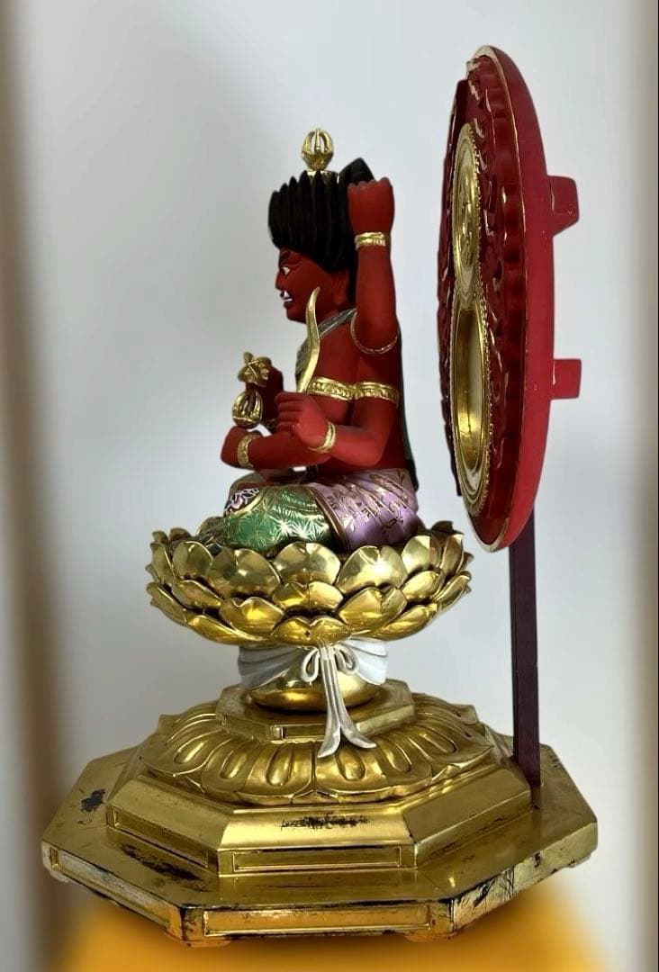 ☆愛染明王 極彩色仕様　坐像＊木像