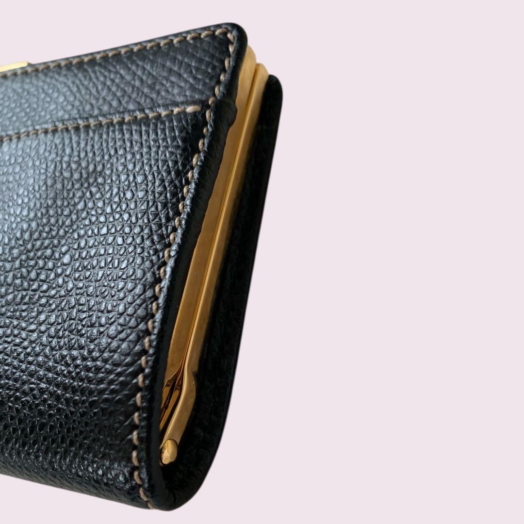 d*4様 LOEWE ロエベ ケース がま口 小銭入れ ブラック レザー